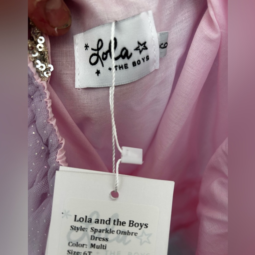 Lola and the boys sparkle ombré dress. Never worn. Adorable - size 6 - Picture 4 of 5